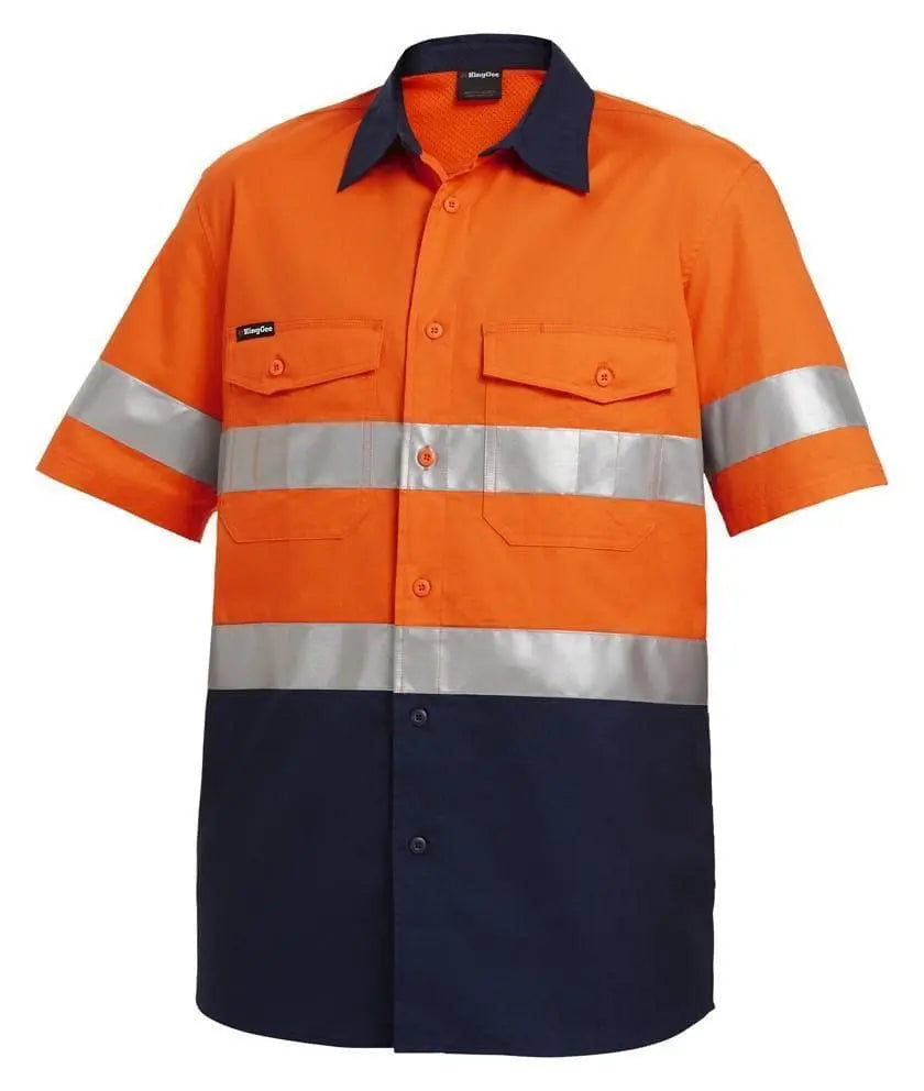 KingGee Workcool 2 Reflective Spliced Short Sleeve Shirt K54885 Metro Workwear.